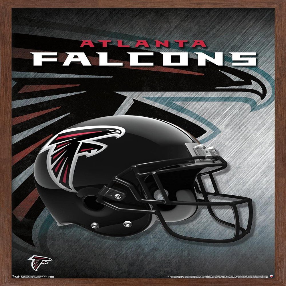 Trends International NFL Atlanta Falcons - Helmet 16 Wall Poster, 14.725" x 22.375", Mahogany Framed Version
