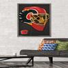 Trends International NHL Calgary Flames - Mask 16 Wall Poster, 22.375" x 34", Barnwood Framed Version view 2