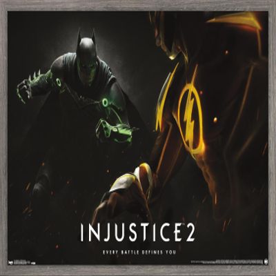 Trends International DC Comics - Injustice: Gods Among Us 2 - Batman & The Flash Wall Poster, 14.725" x 22.375", Barnwood Framed Version