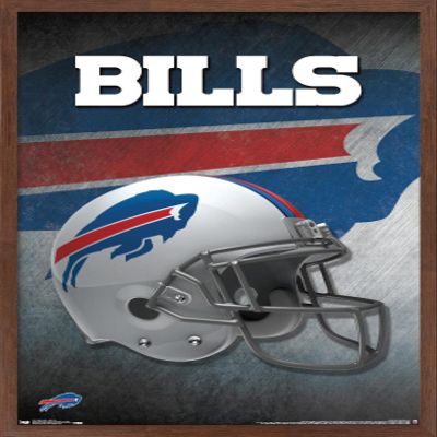 Trends International NFL Buffalo Bills - Helmet 16 Wall Poster, 14.725" x 22.375", Mahogany Framed Version