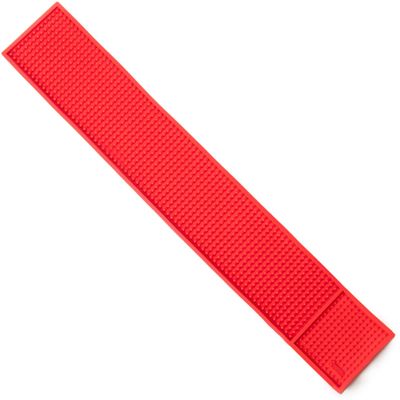 24" x 4" Rubber Bar Top Spill Mat | Professional Bartender's Essential Non-Slip Drink Cocktail Mixing Service Mat for Industrial and Home Kitchen Counters (Red, 1)