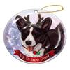 Holiday Pet Gifts Cardigan Corgi Black Brindle Dog Porcelain Christmas Ornament view 1