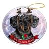 Holiday Pet Gifts Dachshund SH Dapple Light Dog Porcelain Christmas Ornament view 1