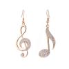 Bansriracha ot Woman Silver Crystal Rhinestone Earrings Fashion Music Note Asymmetry Stud Earring for Women Accessory Jewelry (Platinum) view 2