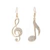 Bansriracha ot Woman Silver Crystal Rhinestone Earrings Fashion Music Note Asymmetry Stud Earring for Women Accessory Jewelry (Platinum) view 3