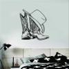 Cowboy Boots and Hat Art Wall Decal Sticker Vinyl Room Bedroom Decor Teen Rodeo Cowgirl Farm Country America Southern view 1