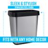 Bath Bliss 8 Liter Stainless Steel Waste Bin | Detachable Rim Hold Bag in Place | Bathroom Garbage | Office Trash Can | Rectangular Wastebasket view 2