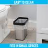 Bath Bliss 8 Liter Stainless Steel Waste Bin | Detachable Rim Hold Bag in Place | Bathroom Garbage | Office Trash Can | Rectangular Wastebasket view 3