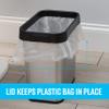 Bath Bliss 8 Liter Stainless Steel Waste Bin | Detachable Rim Hold Bag in Place | Bathroom Garbage | Office Trash Can | Rectangular Wastebasket view 4
