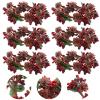 6Pcs Red Berry Candle Rings with Pine Cones Christmas Candle Wreaths for Holiday Table Centerpieces and Festive Home Decorations view 3