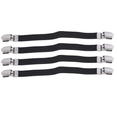 Sevenfly 4Pcs Sheet Straps Suspenders Band Adjustable Bed Corner Holder Elastic Fasteners Clips Grippers Mattress Pad Cover Fitted Sheet(Black)