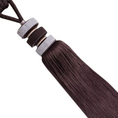 1 Pair European Style Tassels Curtain Tiebacks Holdbacks Ball Braided Drapery Curtain Buckle Tieback (Dark Coffee)