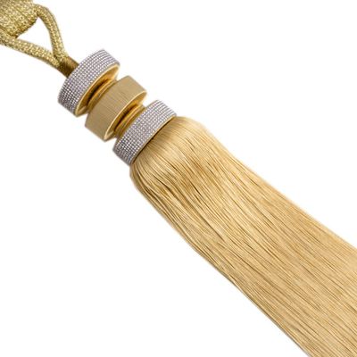 1 Pair European Style Tassels Curtain Tiebacks Holdbacks Ball Braided Drapery Curtain Buckle Tieback (Golden)