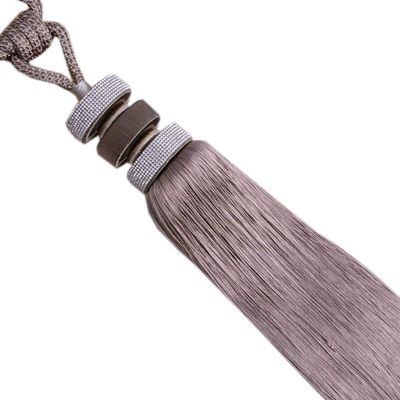 1 Pair European Style Tassels Curtain Tiebacks Holdbacks Ball Braided Drapery Curtain Buckle Tieback (Camel Color)