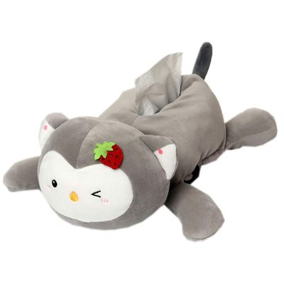 Creative Soft Tissue Case Box Holder Cute Plush Tissue Box Cover Napkin Tissue Box Case Holder for Car (Gray)