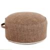 XMZFQ Floor Sitting Cushion Footstool Janpanese Round Seating Sofa Pouf Foot Leg Rest Step Stool Ottoman Pillow Chair with Handle Design,Diameter 17.7",Khaki view 1