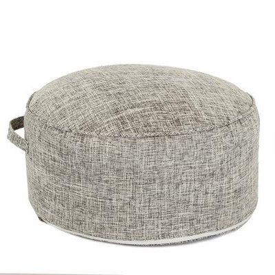 XMZFQ Floor Sitting Cushion Footstool Janpanese Round Seating Sofa Pouf Foot Leg Rest Step Stool Ottoman Pillow Chair with Handle Design,Diameter 17.7",Gray