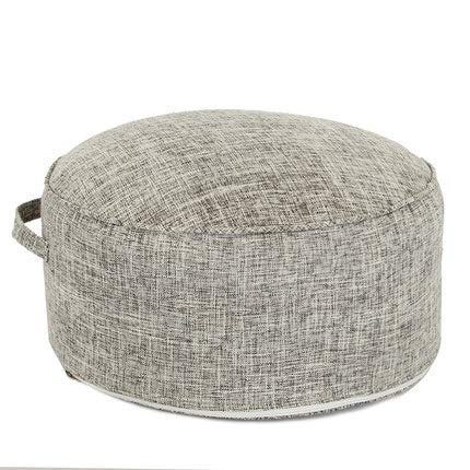 XMZFQ Floor Sitting Cushion Footstool Janpanese Round Seating Sofa Pouf Foot Leg Rest Step Stool Ottoman Pillow Chair with Handle Design,Diameter 17.7",Gray