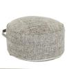 XMZFQ Floor Sitting Cushion Footstool Janpanese Round Seating Sofa Pouf Foot Leg Rest Step Stool Ottoman Pillow Chair with Handle Design,Diameter 17.7",Gray view 1