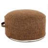 XMZFQ Floor Sitting Cushion Footstool Janpanese Round Seating Sofa Pouf Foot Leg Rest Step Stool Ottoman Pillow Chair with Handle Design,Diameter 17.7",Brown view 1