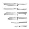 Cuisine::pro Damashiro Knife Block (Mizu, 7 Piece Set) - Japanese Knife Set with Glass Holder, Razor Sharp Blades, Damascus Inspired Design view 2
