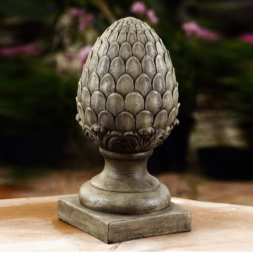 14.2in. Copper Bronze Artichoke Finial Brown Mediterranean Traditional Magnesium Oxide