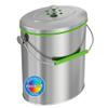 iTouchless Stainless Steel Compost Bin 1.6 Gallon Includes AbsorbX Odor Filter System, Pest-Proof, Titanium Rust-Free Space-efficient Slim Oval Shape 6 Liter Kitchen Countertop Trash Can view 1