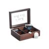 Bey-Berk Custom Engraved Mahogany Tea Storage Chest with Glass Lid  6-Compartment Box for Tea Bags & Accessories view 1