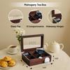 Bey-Berk Custom Engraved Mahogany Tea Storage Chest with Glass Lid  6-Compartment Box for Tea Bags & Accessories view 2