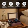 Bey-Berk Custom Engraved Mahogany Tea Storage Chest with Glass Lid  6-Compartment Box for Tea Bags & Accessories view 3
