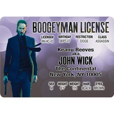 Signs 4 Fun Parody ID | John Wick ID | Fake ID Novelty Card | Collectible Trading Card Drivers License | Novelty Gift for Holidays | Made in The USA