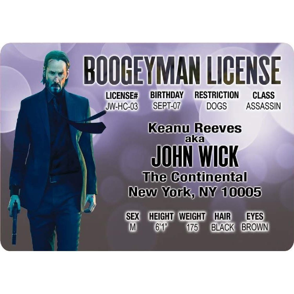 Signs 4 Fun Parody ID | John Wick ID | Fake ID Novelty Card | Collectible Trading Card Drivers License | Novelty Gift for Holidays | Made in The USA
