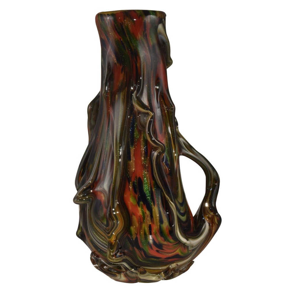 Dale Tiffany Rainier Lava Handcrafted Art Glass Sculpture, Amber/Red