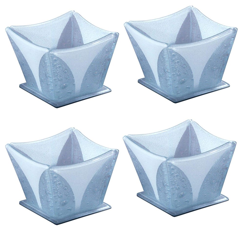 Dale Tiffany Bubble Fused Glass Candle Votive Set, 4-Piece, White