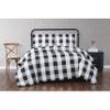 TRULY SOFT Everyday Buffalo Plaid Black Polyester 3-Piece King Duvet Set, Plaid Themed, for Men and Women, Oeko-TEX Certified Confidence view 1