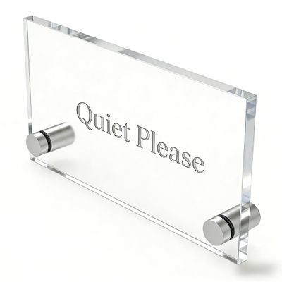 FixtureDisplays 6 x 3" Office Name Sign Holder Hotel Room Number Sign Blank Door Sign Plaque Wall Mount Clear Sign 119887-6 * 3-NEW