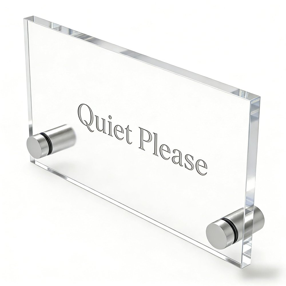 FixtureDisplays 6 x 3" Office Name Sign Holder Hotel Room Number Sign Blank Door Sign Plaque Wall Mount Clear Sign 119887-6 * 3-NEW