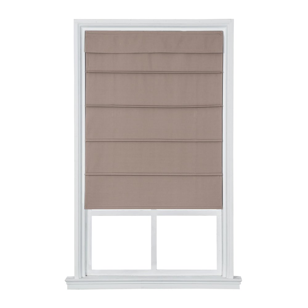 Cordless Cotton Sublime Roman Shade (Mocha 23 in. W x 64 in. L)