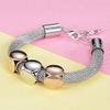 Bansriracha Bracelets & Bangles Classic Silver Color Love Cube Charm Bracelets Mesh Metal Hollow Jewelry for Women (Gold) view 4