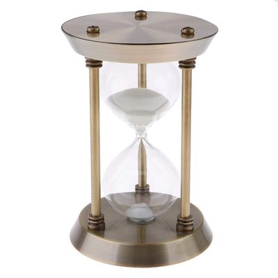 Bronze Hourglass Timer, 30 Minutes Metal Sand Timer Sandglass Birthday Gift Decor Office