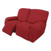 Easy-Going 6 Pieces Recliner Loveseat Stretch Sofa Slipcover Sofa Cover Furniture Protector Couch Soft with Elastic Bottom Kids, Spandex Jacquard Fabric Small Checks Christmas Red view 1