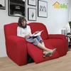 Easy-Going 6 Pieces Recliner Loveseat Stretch Sofa Slipcover Sofa Cover Furniture Protector Couch Soft with Elastic Bottom Kids, Spandex Jacquard Fabric Small Checks Christmas Red view 2
