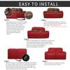 Easy-Going 6 Pieces Recliner Loveseat Stretch Sofa Slipcover Sofa Cover Furniture Protector Couch Soft with Elastic Bottom Kids, Spandex Jacquard Fabric Small Checks Christmas Red view 4