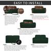Easy-Going 6 Pieces Recliner Loveseat Stretch Sofa Slipcover Sofa Cover Furniture Protector Couch Soft with Elastic Bottom Kids, Spandex Jacquard Fabric Small Checks Dark Green view 4