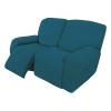 Easy-Going 6 Pieces Recliner Loveseat Stretch Sofa Slipcover Sofa Cover Furniture Protector Couch Soft with Elastic Bottom Kids, Spandex Jacquard Fabric Small Checks Peacock Blue view 1