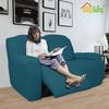 Easy-Going 6 Pieces Recliner Loveseat Stretch Sofa Slipcover Sofa Cover Furniture Protector Couch Soft with Elastic Bottom Kids, Spandex Jacquard Fabric Small Checks Peacock Blue view 2