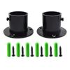 SDTC Tech 1-1/4 Inch Flange Rod Holder Cylinder Type Stainless Steel Shower Pole End Supports Bracket Closet Rod Socket with Fixing Screws for Bathroom Wardrobe Laundry Rooms, Matte Black - 2 Pack view 1