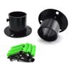 SDTC Tech 1-1/4 Inch Flange Rod Holder Cylinder Type Stainless Steel Shower Pole End Supports Bracket Closet Rod Socket with Fixing Screws for Bathroom Wardrobe Laundry Rooms, Matte Black - 2 Pack view 2