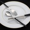 DEVICO Travel Utensils, 18/8 Stainless Steel 4pcs Cutlery Set Portable Camp Reusable Flatware Silverware, Include Fork Spoon Chopsticks with Case (Black) view 4