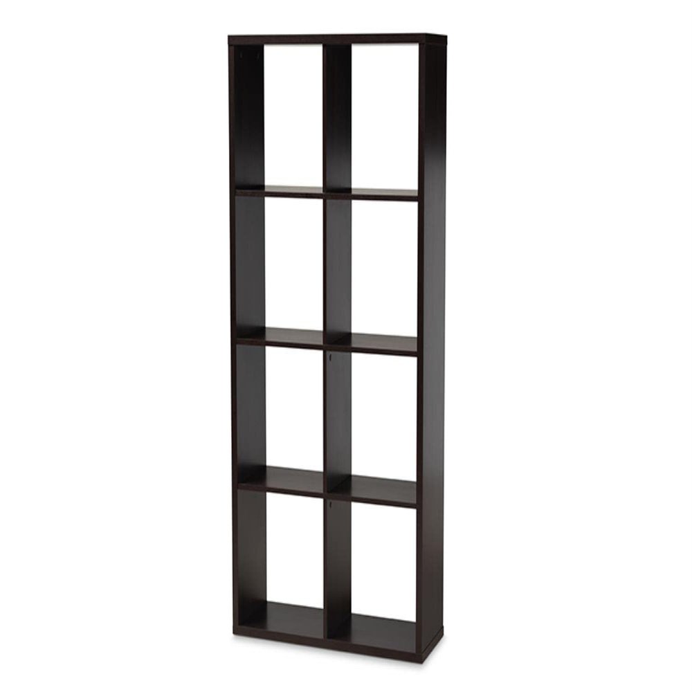 Baxton Studio Janne Modern and Contemporary Dark Brown Finished 8-Cube Multipurpose Storage Shelf